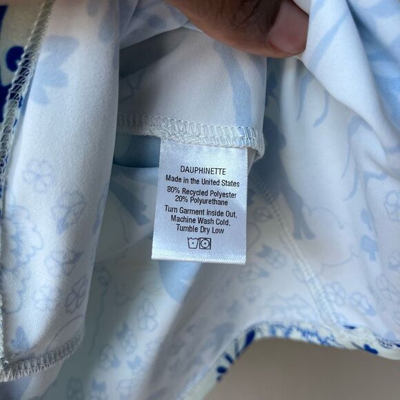 Dauphinette White Blue Porcelain Floral Print Sleeveless Tank Top Size Small - Picture 8 of 8